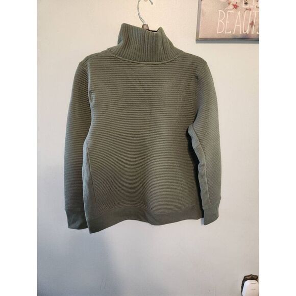 NWT All in Motion Olive Green Quilted Mock Neck Side Zip Pullover Size Large - Picture 6 of 6